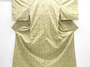 アンティーク　絣柄織出し手織り紬着物